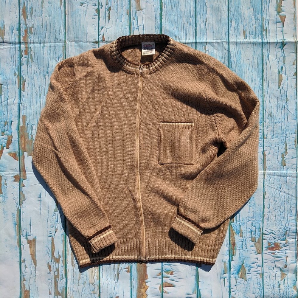 Vintage Zipper Cardigan Grandpa Sweater Grunge